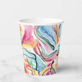 春オーガニックの波状のテクスチャ 紙コップ (正面)