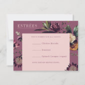 春オーキッカラフルドパープル結婚ズの豊かさ 出欠カード (裏面)