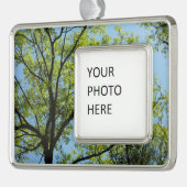 春オークツリー鮮やか自然 シルバープレートフレームオーナメント (左)