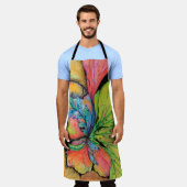 春オールオーバープリントエプロン エプロン (着用した状態)