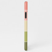 春カスタムコーラルレッド赤面ピンクアートストライプ iPhoneケース (右側)