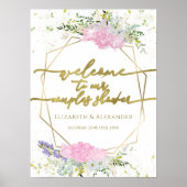 春カップルシャワー歓迎サインワイルドフラワー ポスター (正面)