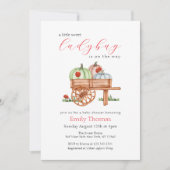 春カボチャ小さなラビバグ赤ちゃんシャワー 招待状 (正面)