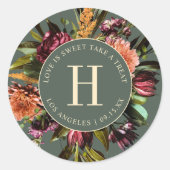 春カラフルの結婚緑の豊かさ ラウンドシール (正面)