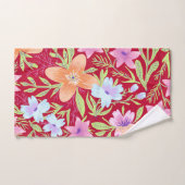 春カラフルの花柄 ハンドタオル (ハンドタオル)