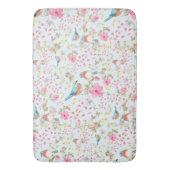 春カラフルの鳥と花         バスマット (正面縦)