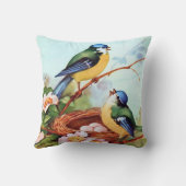 春カラフルの鳥 クッション (裏面)