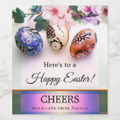 春カラフルアートイースターエッグワインラベル ワインラベル (シングルラベル)