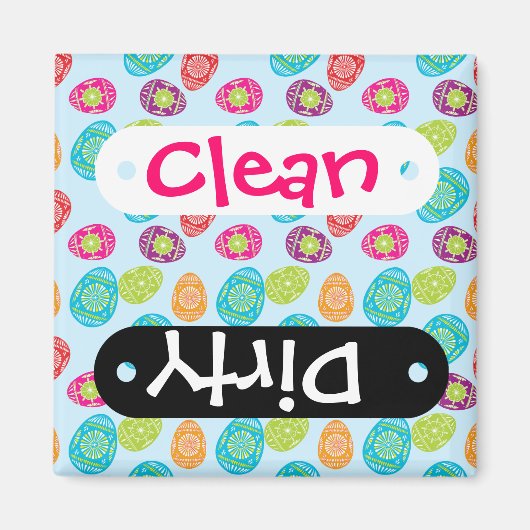 春カラフルイースターエッグパターンの赤ちゃん青 マグネット (正面)