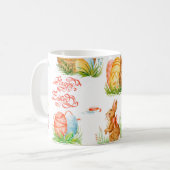 春カラフルイースターコンセのシームレスパターン コーヒーマグカップ (正面左)