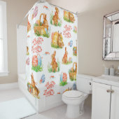 春カラフルイースターコンセのシームレスパターン シャワーカーテン (インサイチュ)