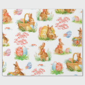 春カラフルイースターコンセのシームレスパターン ラッピングペーパー (フラット)