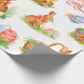 春カラフルイースターコンセのシームレスパターン ラッピングペーパー (角)