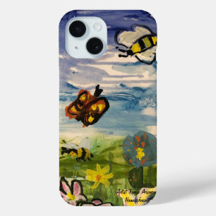 春カラフルオリジナルのアートワーク iPhone 15ケース