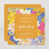 春カラフルガーデンブーケブライダルシャワー 招待状 (正面/裏面)