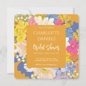 春カラフルガーデンブーケブライダルシャワー 招待状 (正面)
