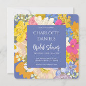 春カラフルガーデンブーケブライダルシャワー 招待状 (正面)