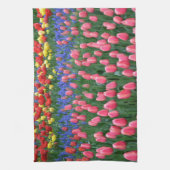 春カラフルチューリップガーデン キッチンタオル (縦)