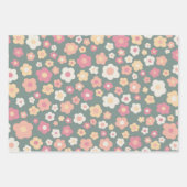 春カラフルデイジーフローラパステルイースター ラッピングペーパーシート (正面3)