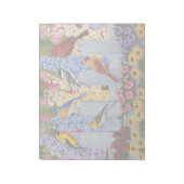 春カラフルバーズガーデンパーティー ノートパッド (回転)