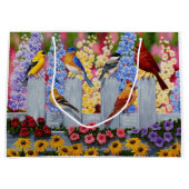 春カラフルバーズガーデンパーティー ラージペーパーバッグ (正面)