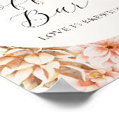 春カラフルフラワーコーヒーバー標識 ポスター (角)