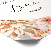 春カラフルフラワーズドーナツバー標識 ポスター (角)