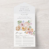 春カラフルフラワーズ赤面ガーデンブライダルシャワー オールインワン招待状 (内側)