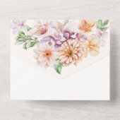 春カラフルフラワーズ赤面ガーデンブライダルシャワー オールインワン招待状 (裏面)