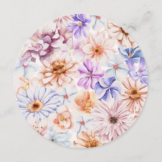 春カラフルフラワーロマンチックブライダルシャワーメンズ メニュー (裏面)