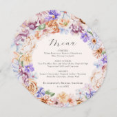 春カラフルフラワーロマンチックブライダルシャワーメンズ メニュー (正面/裏面)