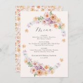 春カラフルフラワーロマンチックブライダルシャワーメンズ メニュー (正面/裏面)