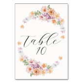 春カラフルフラワーロマンチックブライダルシャワー テーブルナンバー (裏面)