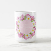 春カラフルフラワー子供の誕生日 コーヒーマグカップ (中央)