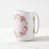 春カラフルフラワー子供の誕生日 コーヒーマグカップ (正面右)