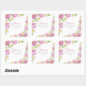 春カラフルフラワー子供の誕生日 スクエアシール (シート)