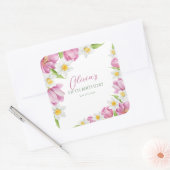 春カラフルフラワー子供の誕生日 スクエアシール (封筒)