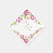 春カラフルフラワー子供の誕生日 スタンダードカクテルナプキン (角)