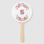 春カラフルフラワー子供の誕生日 ハンドファン (裏面)