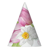 春カラフルフラワー子供の誕生日 パーティーハット (左)