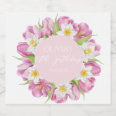 春カラフルフラワー子供の誕生日 ビールラベル (シングルラベル)