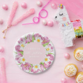 春カラフルフラワー子供の誕生日 ペーパープレート (パーティー)