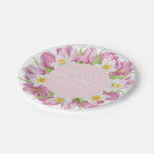 春カラフルフラワー子供の誕生日 ペーパープレート (アングル)
