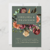 春カラフルフローラグ結婚リーン 招待状 (正面)