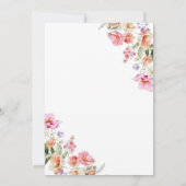 春カラフルフローララブイン開花ブライダルシャワー 招待状 (裏面)