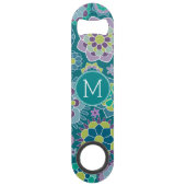 春カラフルフローラルパターカスタムンMonogram スピード栓抜き (裏面)