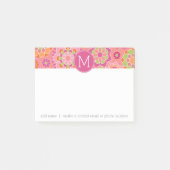 春カラフルフローラルパターカスタムンMonogram ポストイット (正面)