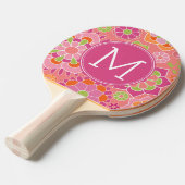 春カラフルフローラルパターカスタムンMonogram 卓球ラケット (正面アングル)