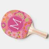 春カラフルフローラルパターカスタムンMonogram 卓球ラケット (横)