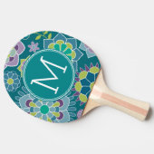 春カラフルフローラルパターカスタムンMonogram 卓球ラケット (横)